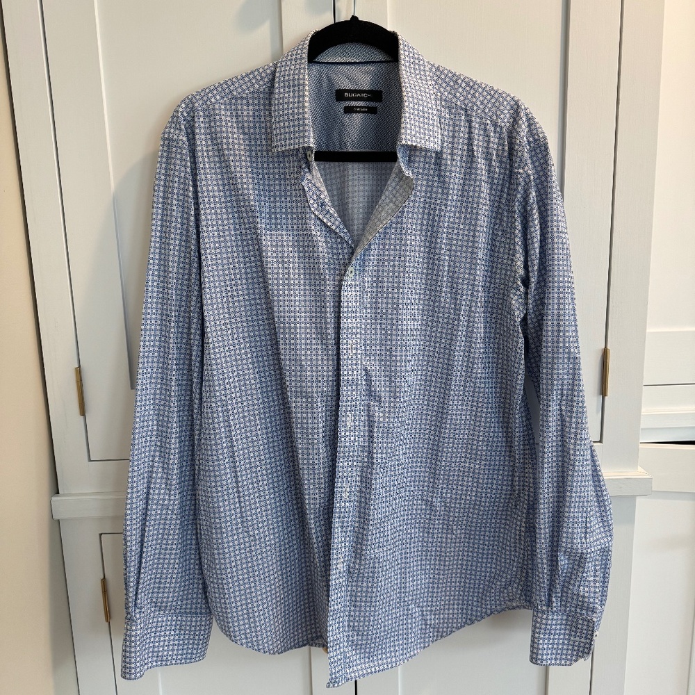 Bugatchi Button Down Dress Shirt, Size Large, Great Condition!